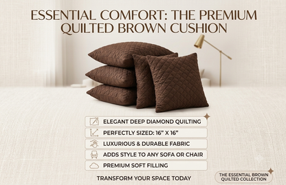 Zestrex Premium 16 pcs sofa + 5 pcs cushion quillted solid plain brown set  covers including armrest covers .